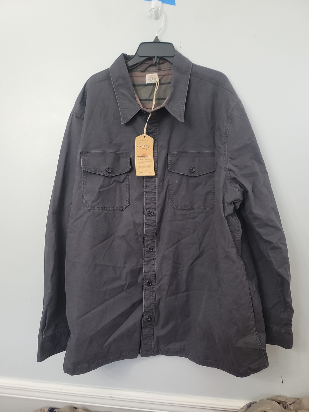 Faherty Lakeside CPO Men'S Jacket In Washed Charcoal